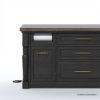 Picture of Beloeil Distressed Black Kitchen Island with Trash Bin Storage