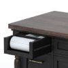 Picture of Beloeil Distressed Black Kitchen Island with Trash Bin Storage