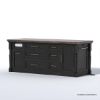 Picture of Beloeil Distressed Black Kitchen Island with Trash Bin Storage