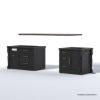 Picture of Beloeil Distressed Black Kitchen Island with Trash Bin Storage
