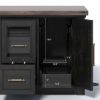Picture of Beloeil Distressed Black Kitchen Island with Trash Bin Storage