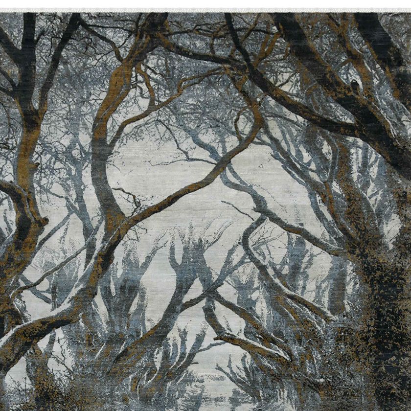 Picture of Huntsville Hand Knotted Forest Scene Abstract Area Rug