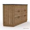 Picture of Brant Scandi Modern Black Marble Top Dresser with 6 Drawers