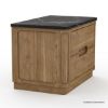 Picture of Brant Scandi Modern Black Marble Top Nightstand with Drawers