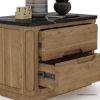 Picture of Brant Scandi Modern Black Marble Top Nightstand with Drawers