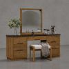 Picture of Brant 7 Drawers Scandi Modern Mirrored Vanity Desk with Stool