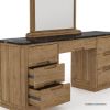 Picture of Brant 7 Drawers Scandi Modern Mirrored Vanity Desk with Stool