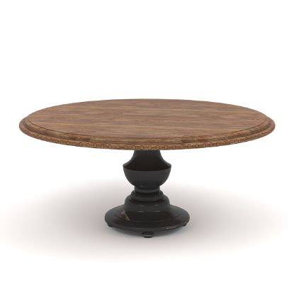 Picture of Conway Farmhouse Two Tone Solid Wood Pedestal Round Dining Table