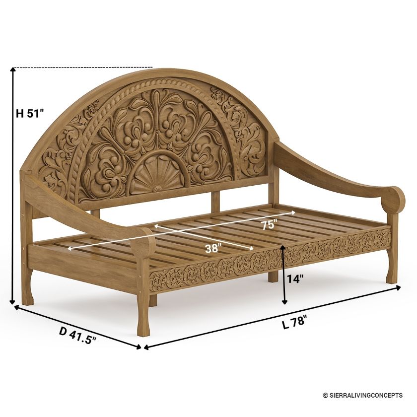 Zurich Twin Daybed Sofa Size Image