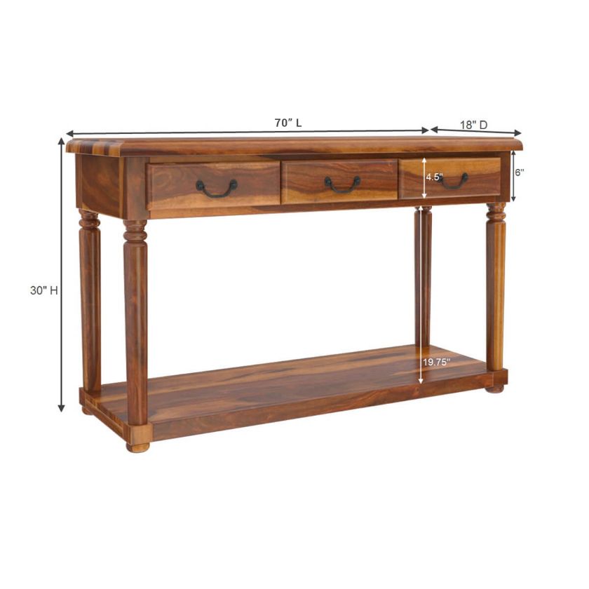 Isleton Traditional Console Table With Storage Size Image