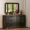 Picture of Amos Curved Front 6 Drawer Black Dresser for Bedroom
