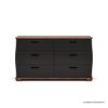Picture of Amos Curved Front 6 Drawer Black Dresser for Bedroom