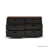 Picture of Amos Curved Front 6 Drawer Black Dresser for Bedroom