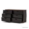 Picture of Amos Curved Front 6 Drawer Black Dresser for Bedroom