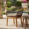 Picture of Leafy Modern Wood & Wicker Outdoor Accent Chair