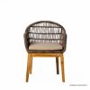 Picture of Leafy Modern Wood & Wicker Outdoor Accent Chair