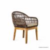 Picture of Leafy Modern Wood & Wicker Outdoor Accent Chair