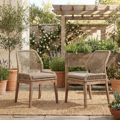 Picture of Nass Boho Wicker & Wood Outdoor Dining Chair