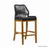 Picture of Klondike Black Wicker & Acacia Wood Counter Bar Stool