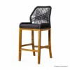Picture of Klondike Black Wicker & Acacia Wood Counter Bar Stool