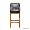 Picture of Klondike Black Wicker & Acacia Wood Counter Bar Stool