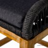 Picture of Klondike Black Wicker & Acacia Wood Counter Bar Stool
