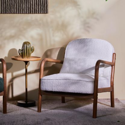 Picture of Shuswap Modern Scandi Cotton Wooden Armchair
