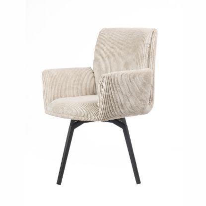 Picture of Candiac Modern Ribbed Cotton Upholstered Armchair