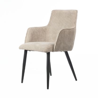 Picture of Candiac Corduroy Textured Upholstery Modern Dining Armchair