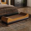 Picture of Amos Sleigh-Style Velvet Upholstered Bedroom Bench