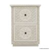 Picture of Nuala Hand Carved Weathered White Office File Cabinet
