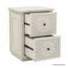 Picture of Nuala Hand Carved Weathered White Office File Cabinet