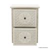 Picture of Nuala Hand Carved Weathered White Office File Cabinet