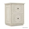 Picture of Nuala Hand Carved Weathered White Office File Cabinet