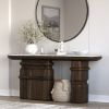 Picture of Melfort Solid Wood Sculptural Console Table with Marble Top