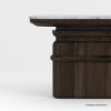 Picture of Melfort Solid Wood Sculptural Console Table with Marble Top