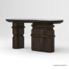 Picture of Melfort Solid Wood Sculptural Console Table with Marble Top