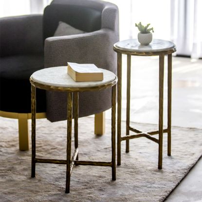 Picture of Beaconsfield Modern Glam Marble Top Accent Table Set