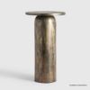 Picture of Dorval Cylindrical Shape Distressed Gold Metal Accent Table