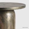 Picture of Dorval Cylindrical Shape Distressed Gold Metal Accent Table