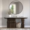 Picture of Melfort Solid Wood Sculptural Console Table with Marble Top