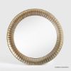 Picture of Thorold Gold Finish Ribbed Frame Round Wall Mirror