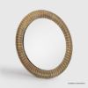 Picture of Thorold Gold Finish Ribbed Frame Round Wall Mirror