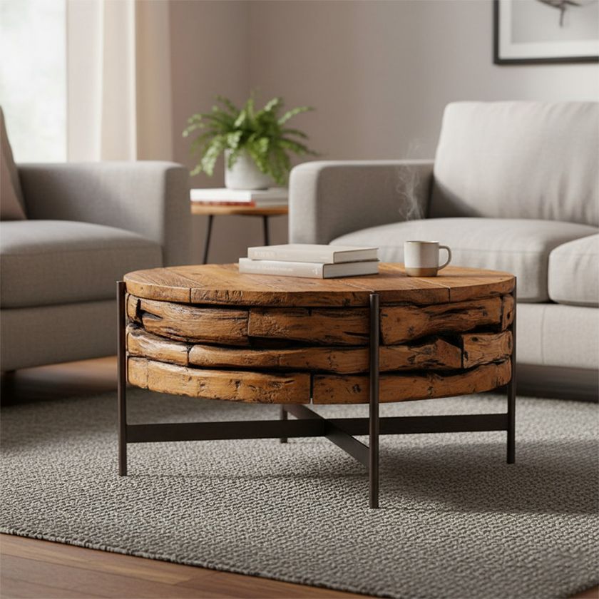 Picture of Charlemagne Modcup Round Teak Root Coffee Table