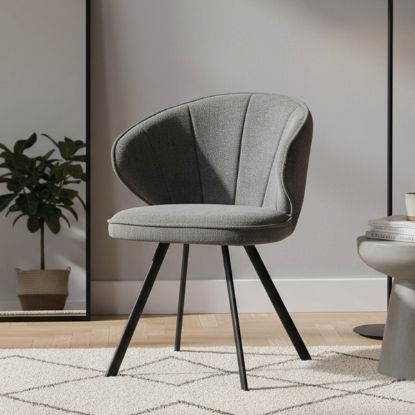 Picture of Chambly Grey Curved Back Upholstered Shell Chair