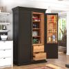 Picture of Cabbagetown Black Free Standing Tall Kitchen Pantry Cabinet