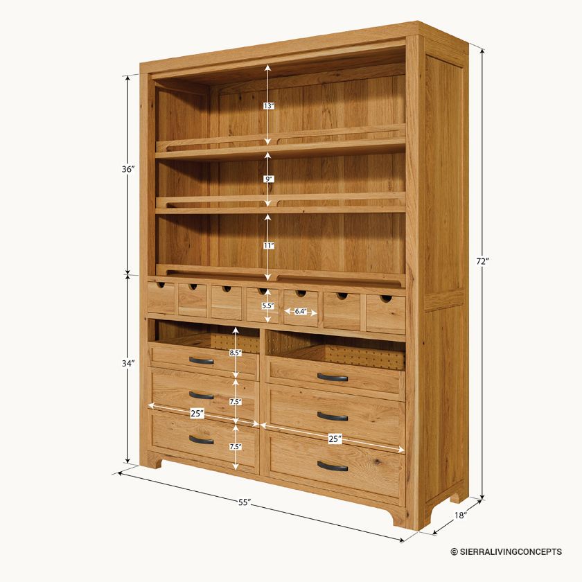 Edmonton Large Free Standing Kitchen Pantry Cabinet with Drawers Size Image