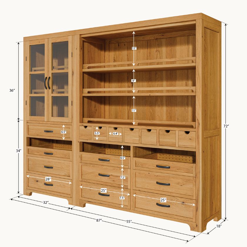 Edmonton Large Free Standing Kitchen Pantry Cabinet with Drawers Size Image