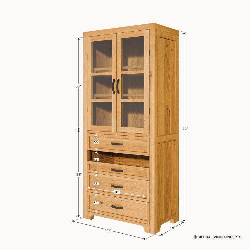 Edmonton Large Free Standing Kitchen Pantry Cabinet with Drawers Size Image