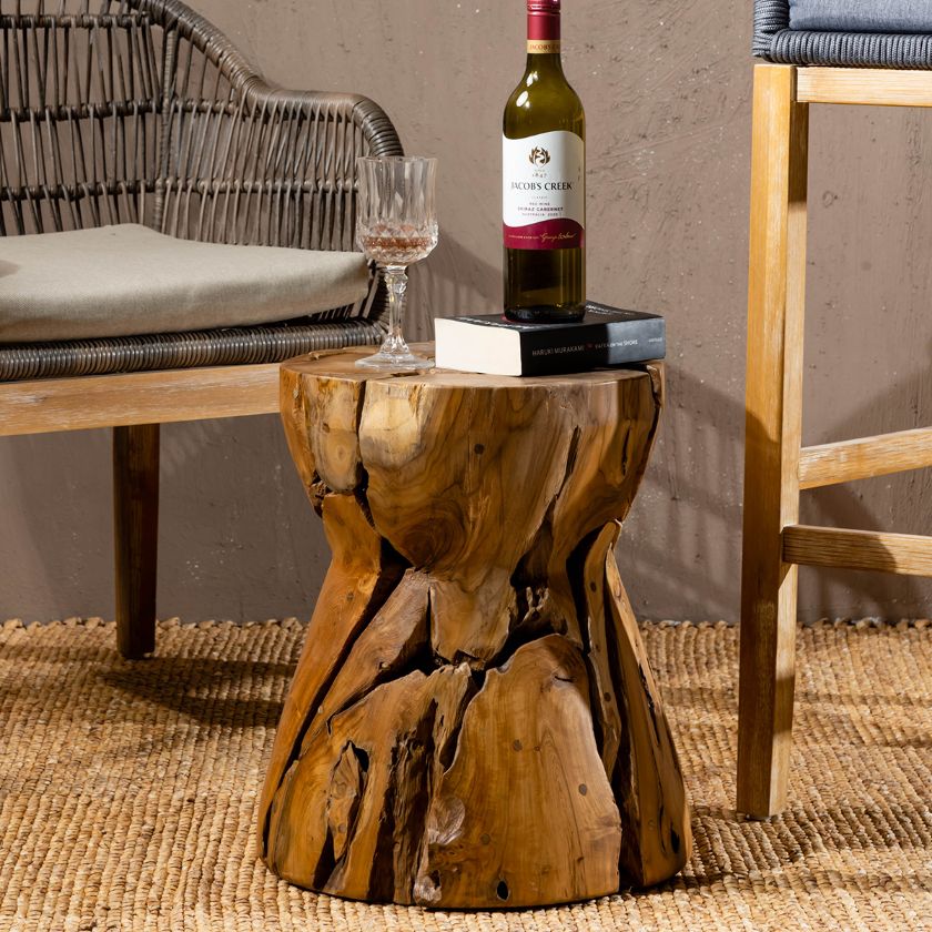 Picture of Beauceville Organic Hourglass Shaped Small Wooden Stool 